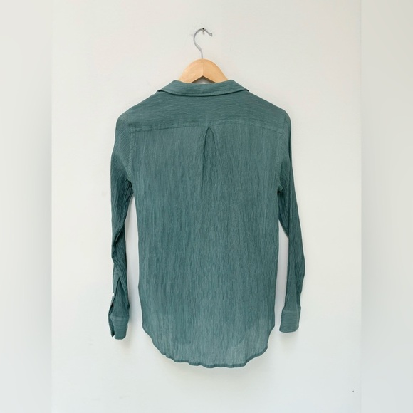 CLUB MONACO | crepe Claudia button up in teal | S - Picture 4 of 9